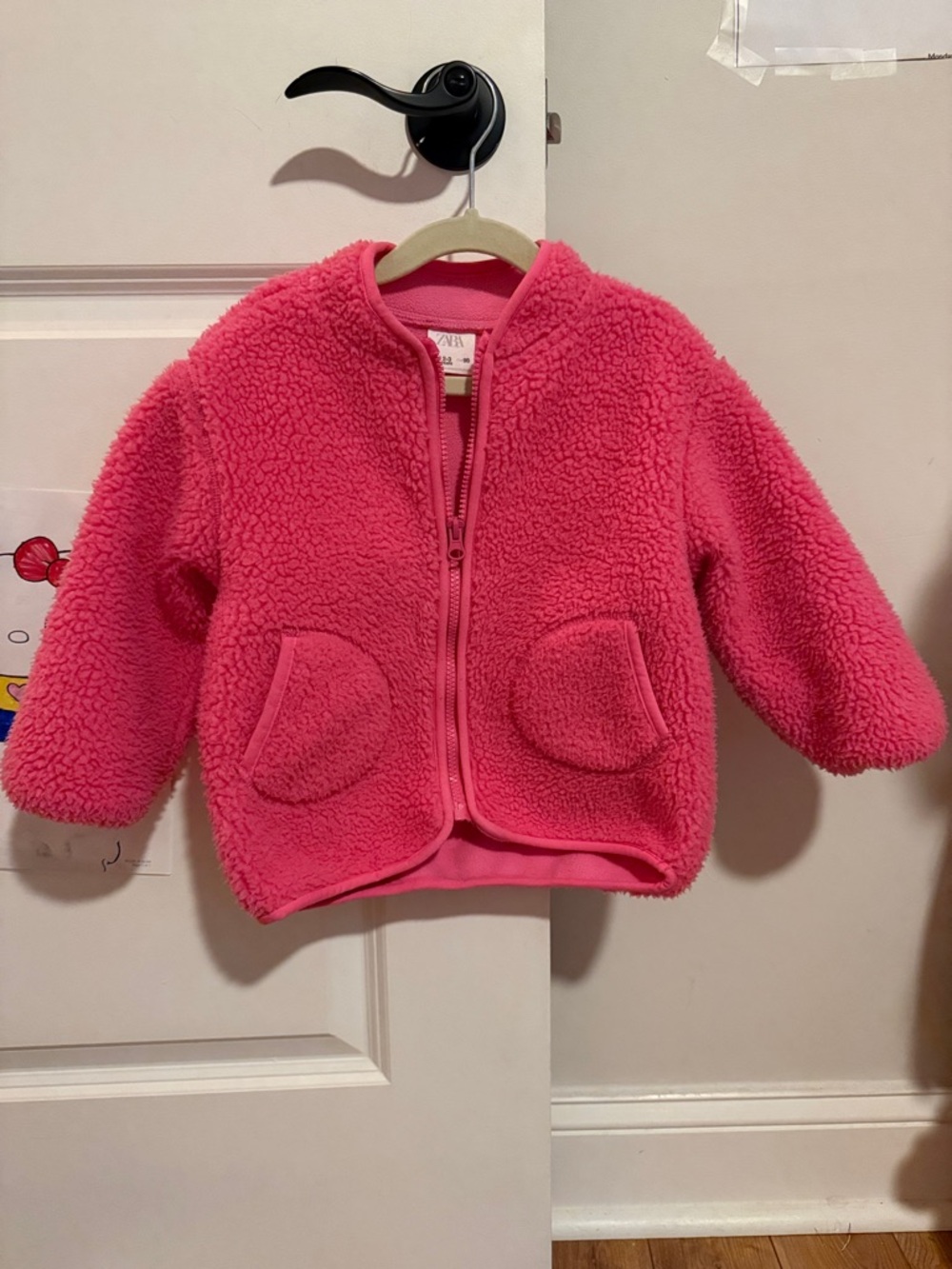 Zara Pink Fleece Jacket Size 2-3 Years